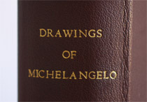 Spine of Drawings of Michelangelo binding.