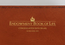 Front cover of Endowment Book of Life binding.