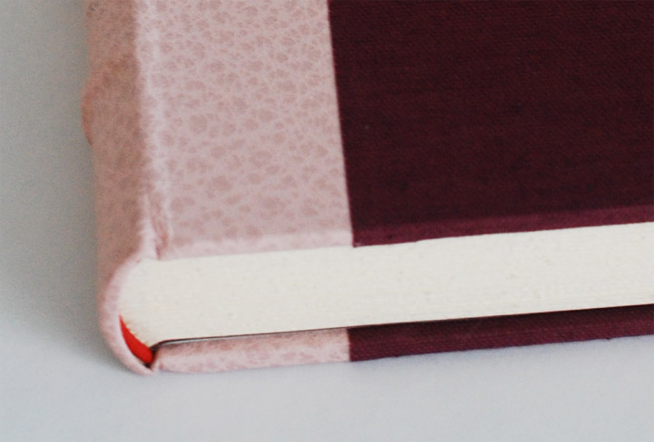 Example of how leather can be used on a binding.