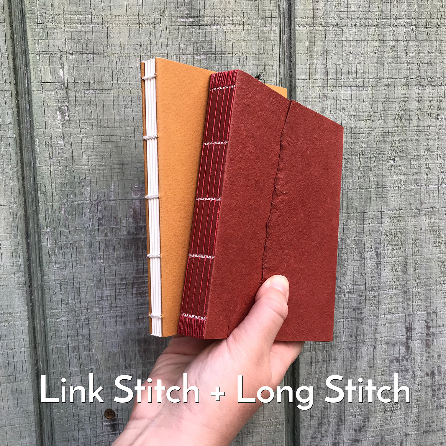 Example of the Link Stitch and Long Stitch Non-Adhesive Binding.